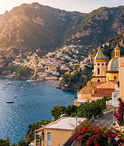 Sunset private transfer service to Praiano, the best spot for views on the Coast.